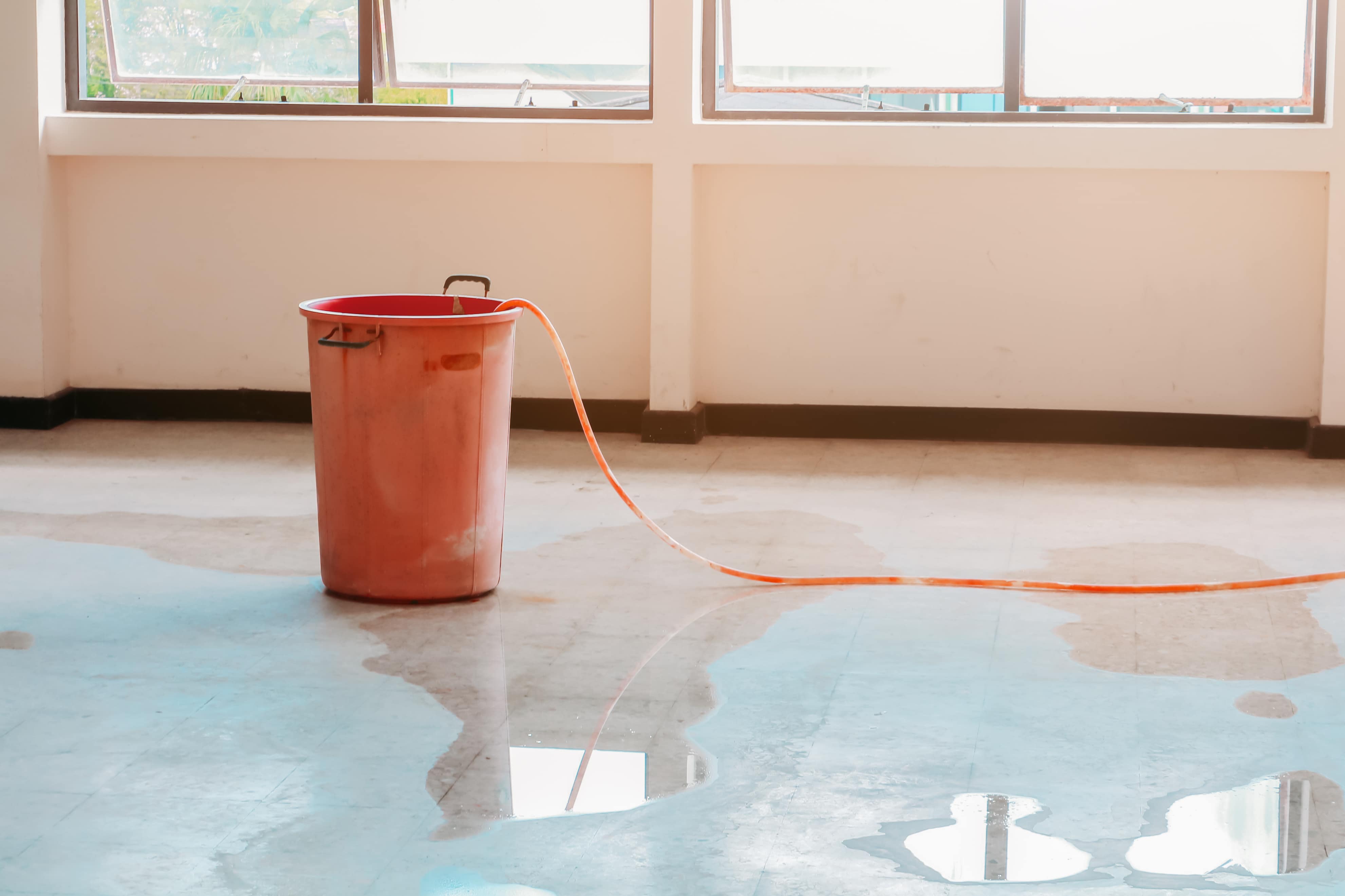 An office which has been flooded
