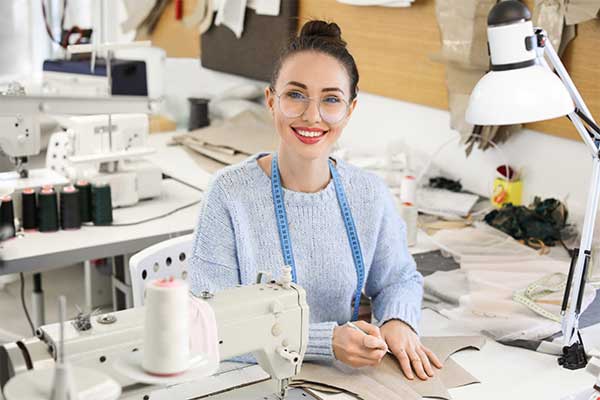 Craftseller sat at her workstation