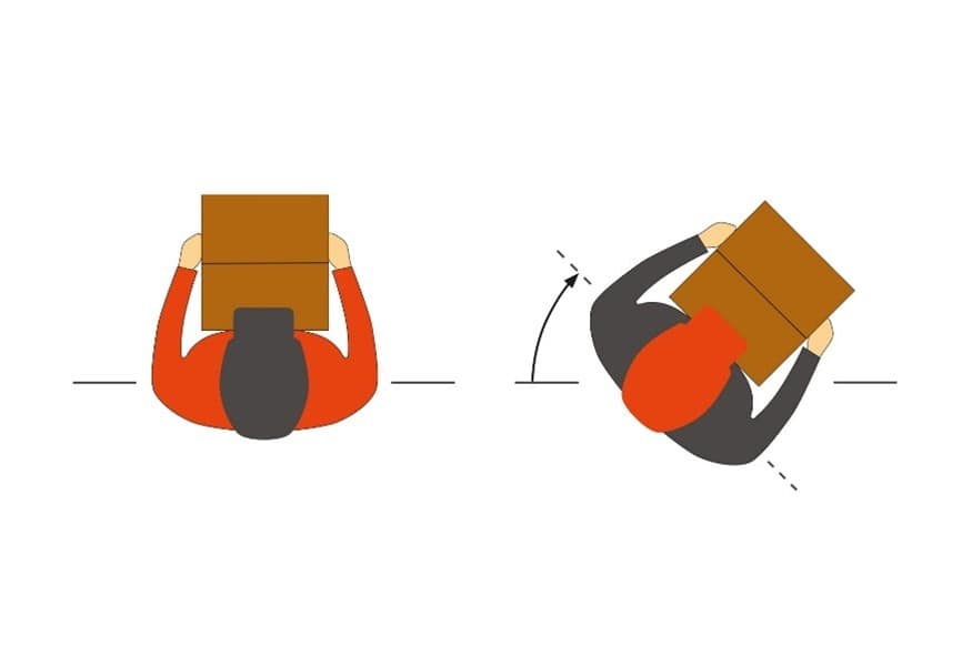 An illustration demonstrating how to safely lift an object.