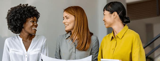 Three women in an office