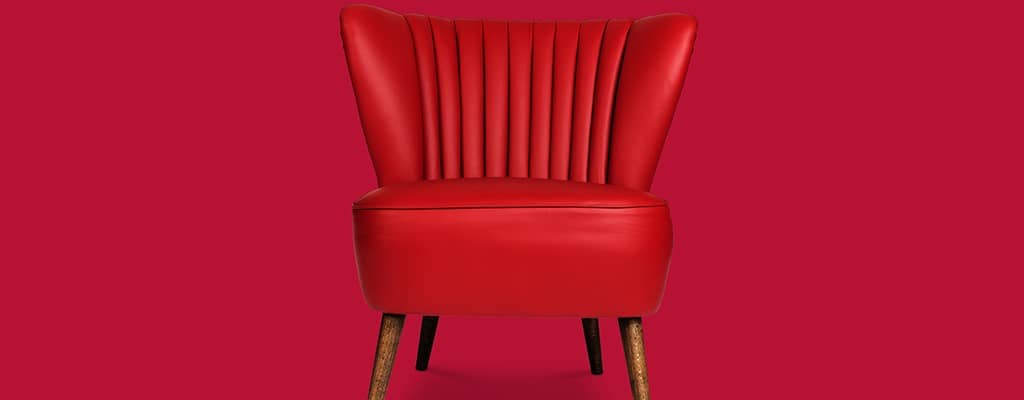 red chair with red background