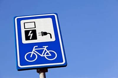 Electric bike charing station sign