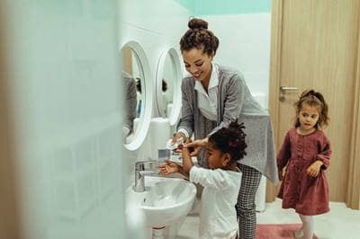 Helping kids wash their hands