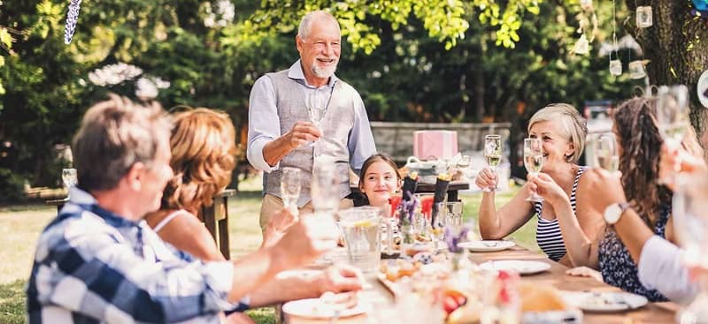 Outdoor birthday party