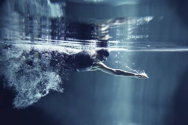 Swimmer underwater