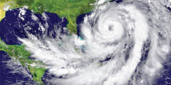 飓风的照片接近美国东海岸。