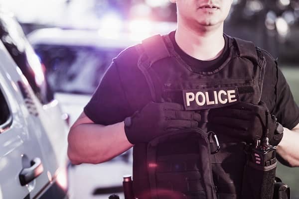 Police Officer with bullet proof vest