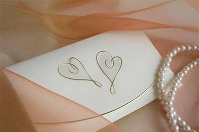 Wedding placecard with pearls