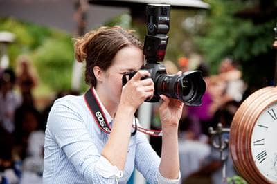 Wedding photographer taking photos