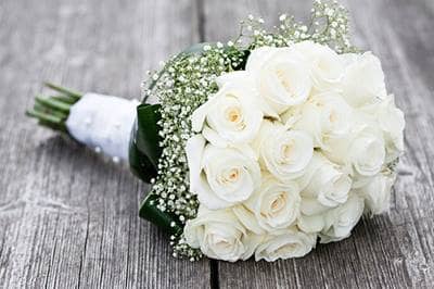 White wedding flower bouquet 