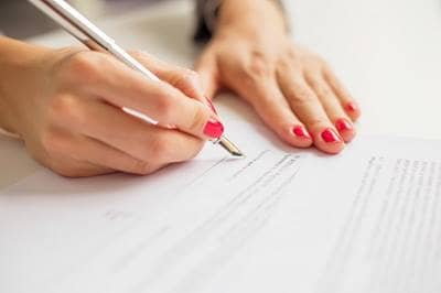Signing a contract